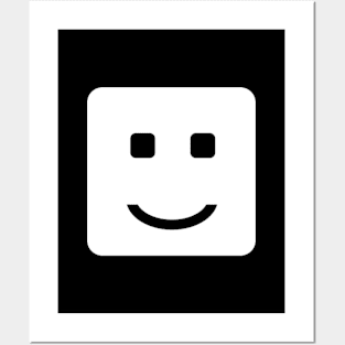 Black and white happy face Posters and Art